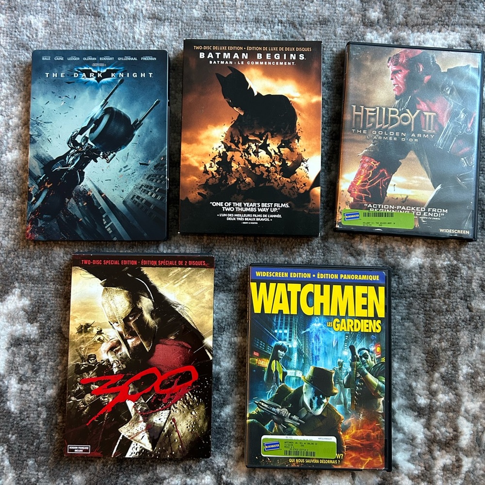 Batman, Hellboy, Watchmen & 300 DVDs